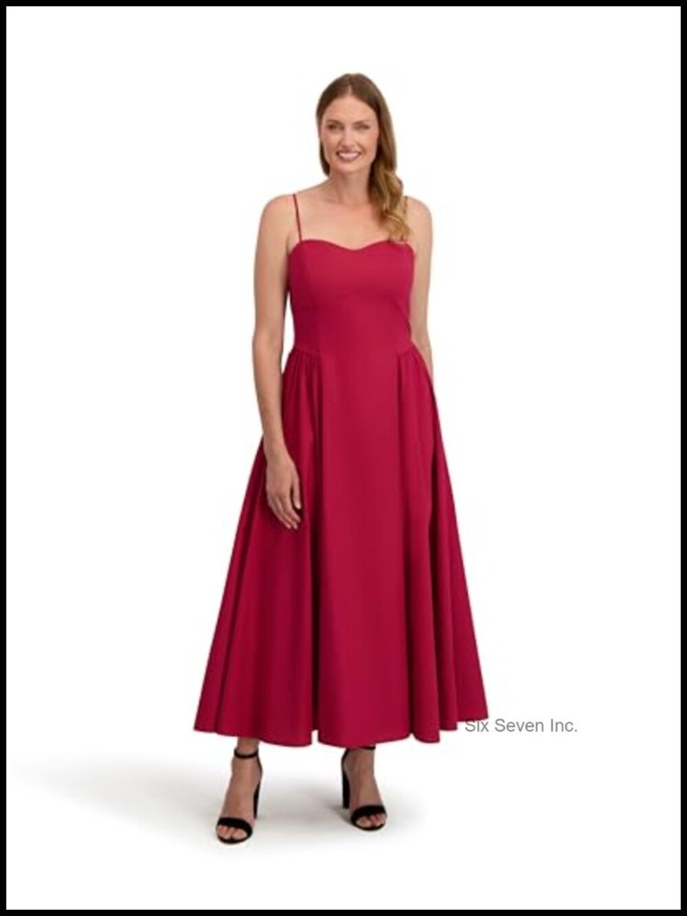 Strappy Sweetheart Drop Waist A-Line Cotton Poplin Dress